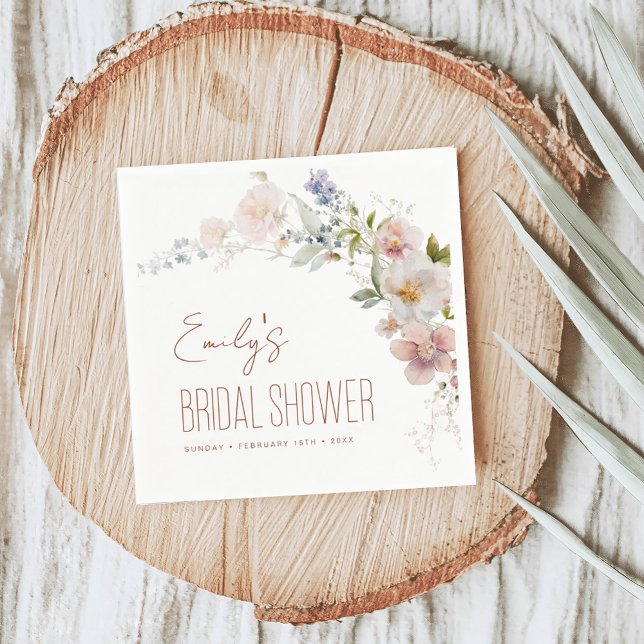 Terracotta Wildflower Bridal Shower Garden Boho Napkin (Creator Uploaded)