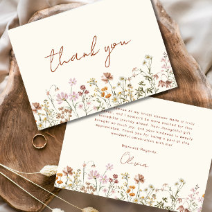 Terracotta Wildflower Bridal Shower Thank You Card