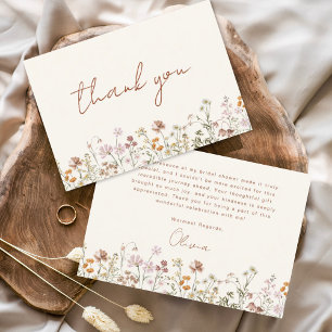  Terracotta Wildflower Bridal Shower Thank You Card