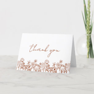  Terracotta Wildflower Bridal Shower Thank You Card
