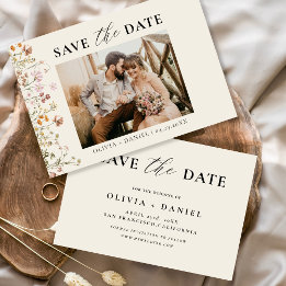 Terracotta Wildflower Floral Colourful Wedding Save The Date