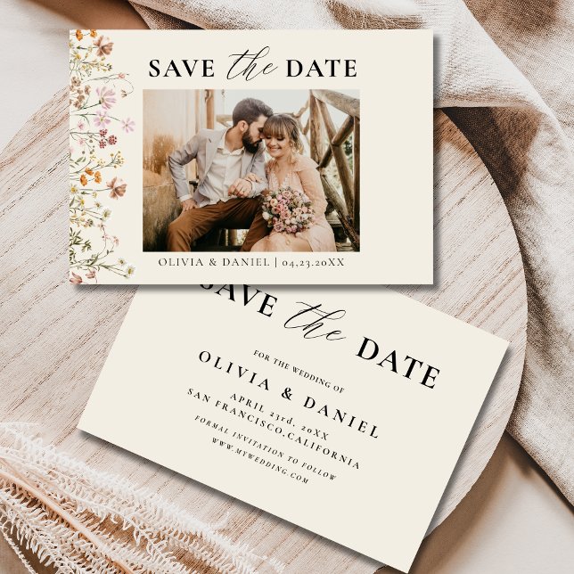 Terracotta Wildflower Floral Colourful Wedding Save The Date (Creator Uploaded)