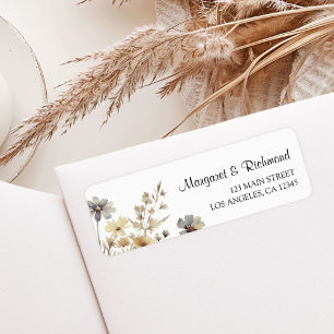 Terracotta Wildflower Floral Wedding Address Return Address Label