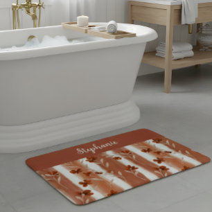Terracotta Wildflower Monogram Bath Mat