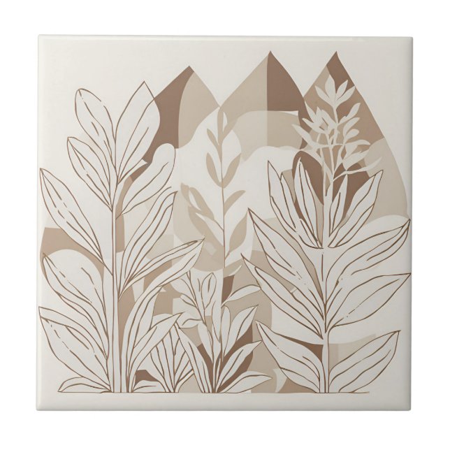 Terracotta Wildflower Rustic Boho Spring Decor Ceramic Tile (Front)