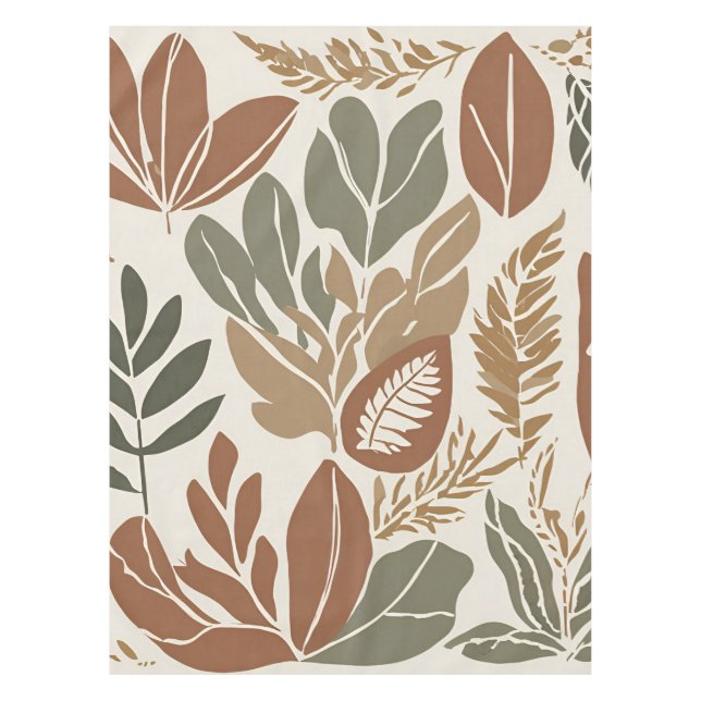 Terracotta Wildflower Rustic Boho Spring Decor Tablecloth (Front)