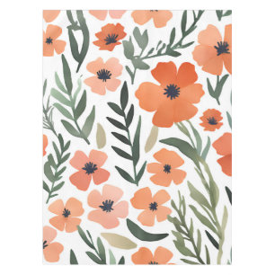 Terracotta Wildflower Rustic Boho Table Decor Tablecloth