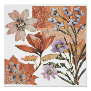 Terracotta Wildflower Rustic Boho Wall Art
