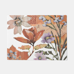 Terracotta Wildflower Rustic Entryway Decor Doormat