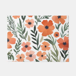 Terracotta Wildflower Rustic Entryway Decor Doormat