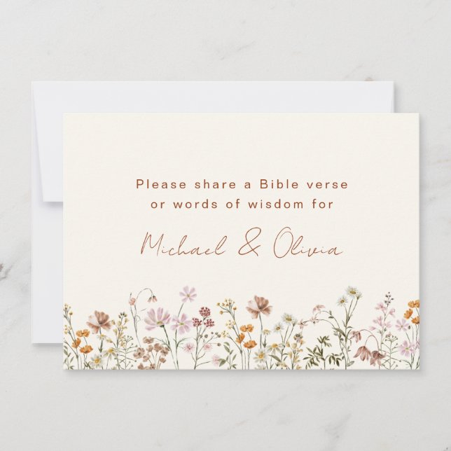  Terracotta Wildflower Share Bible Verse Thank You Card (Front)