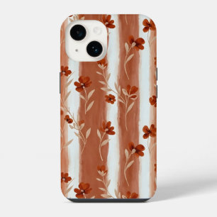 Terracotta Wildflower Stripe iPhone 14 Case