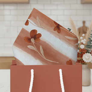 Terracotta Wildflower Stripe Tissue Paper