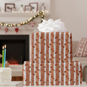 Terracotta Wildflower Stripe Wrapping Paper