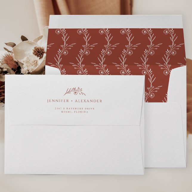 Terracotta Wildflower Wedding Envelope (Creator Uploaded)