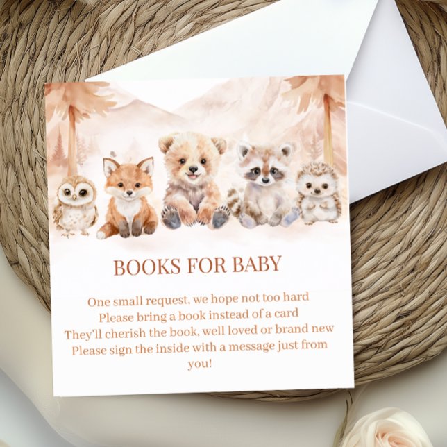 Terracotta Woodland Books for Baby Shower Insert (Creator Uploaded)