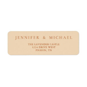 Terracotta Yellow Tone Simple Minimalistic Wedding Return Address Label