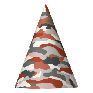 Terracottta Camouflage Party Hat