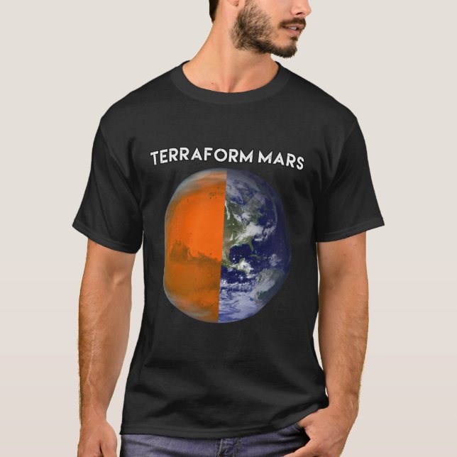 Terraform Mars For Human Migration Funny Witty Occ T-Shirt (Front)