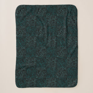 Terrain Pattern Green 01bx4.Black Sherpa Blanket