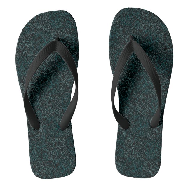 Terrain Pattern Green 01bx4.Black Thongs (Footbed)