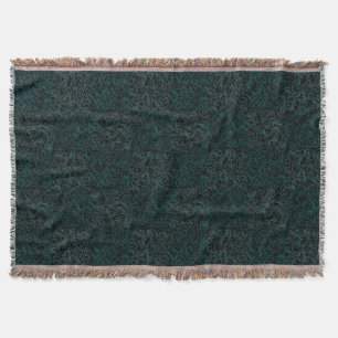 Terrain Pattern Green 01bx4.Black Throw Blanket