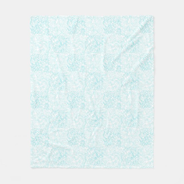 Terrain pattern green fleece blanket (Front)