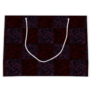 Terrain Pattern Red 01x4B Black BG Large Gift Bag