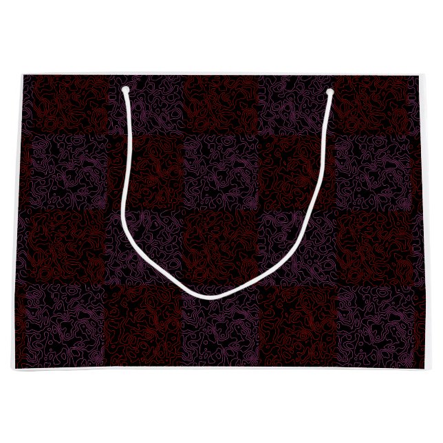 Terrain Pattern Red 01x4B Black BG Large Gift Bag (Front)