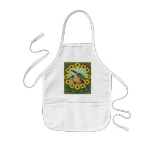 Terrapin And Black Eyed Susan Flowers Art Nouveau  Kids Apron