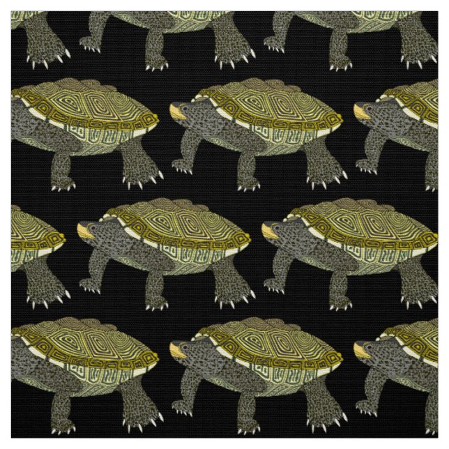Terrapin (black) - Polyester Weave Fabric (Swatch)