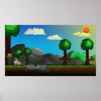 Terraria Sunny Day Illustration Poster