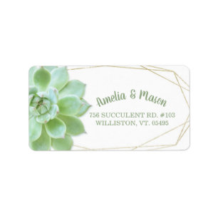 Terrarium Succulent Wedding Address Label