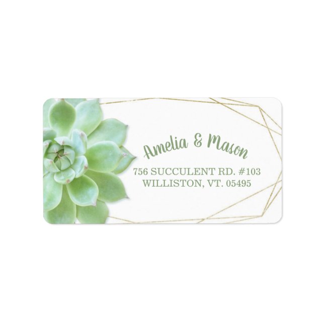 Terrarium Succulent Wedding Address Label (Front)