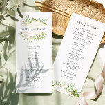 Terrarium Wedding Ceremony Program<br><div class="desc">Our garden chic wedding program features your ceremony details in elegant lettering, with your names flanked by golden geometric elements and green watercolor foliage. Reverse side lists the members of your wedding party with easily editable text fields. Coordinates with our Terrarium wedding invitation collection for summer, spring, outdoor or garden...</div>