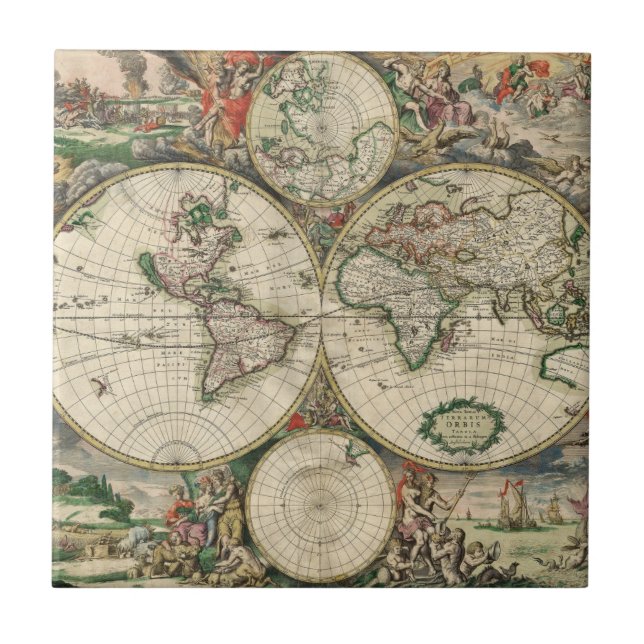 Terrarum Orbis Tabula Ceramic Tile (Front)