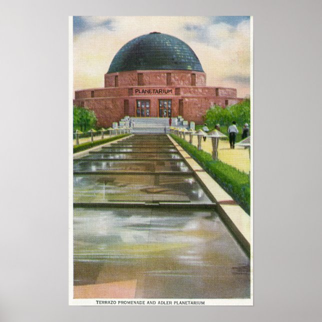 Terrazo Promenade View of Adler Planetarium Poster (Front)