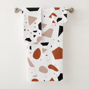 Terrazzo Abstract Geometric Pattern Bath Towel Set