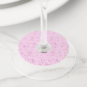 Terrazzo Abstract Pattern Design Wine Glass Tag