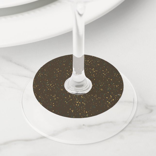 Terrazzo Abstract Pattern Design Wine Glass Tag (Close Up)