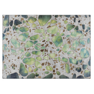Terrazzo - Agate and gold on marble #2 Cutting Board