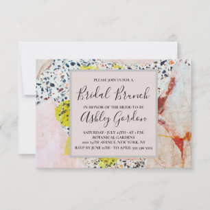 Terrazzo and Botanical Bridal Brunch Invitation