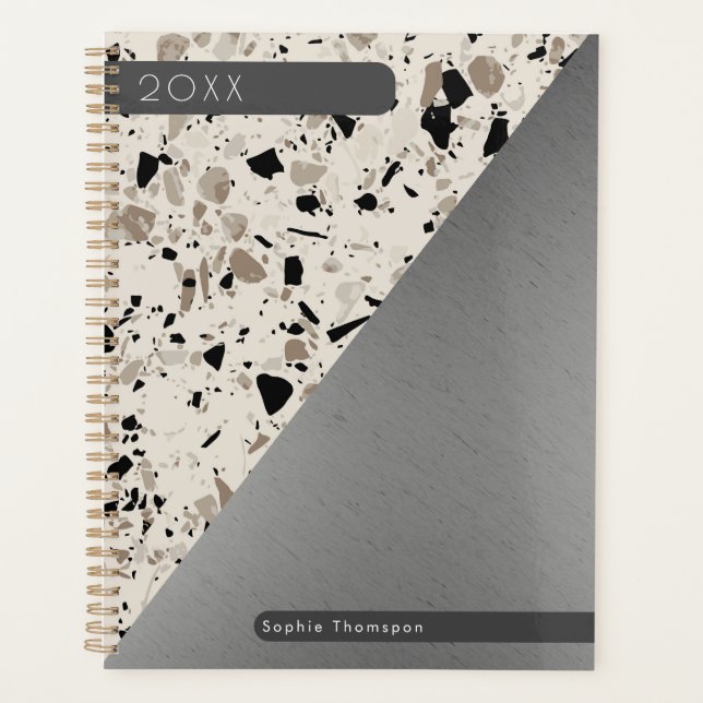 Terrazzo and silver 2024 planner (Front)