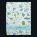 Terrazzo Beach Sea Glass Blue Aqua Green Pattern  iPad Pro Cover<br><div class="desc">"Terrazzo Beach Sea Glass Blue Aqua Green Pattern iPad Pro Cover."  The original artwork was painted in acrylic watercolor on canvas and is printed on your iPad case along with your customised name or message!  Art by internationally licensed artist and designer,  Audrey Jeanne Roberts,  copyright.</div>