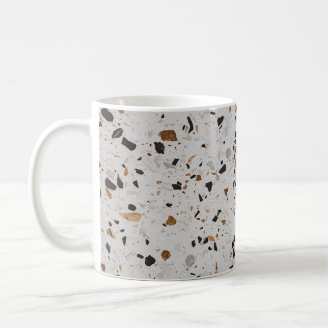 Terrazzo Concert: Vintage Abstract Design Coffee Mug (Left)