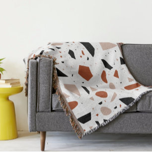 Terrazzo Decor Geometric Boho Abstract Blanket