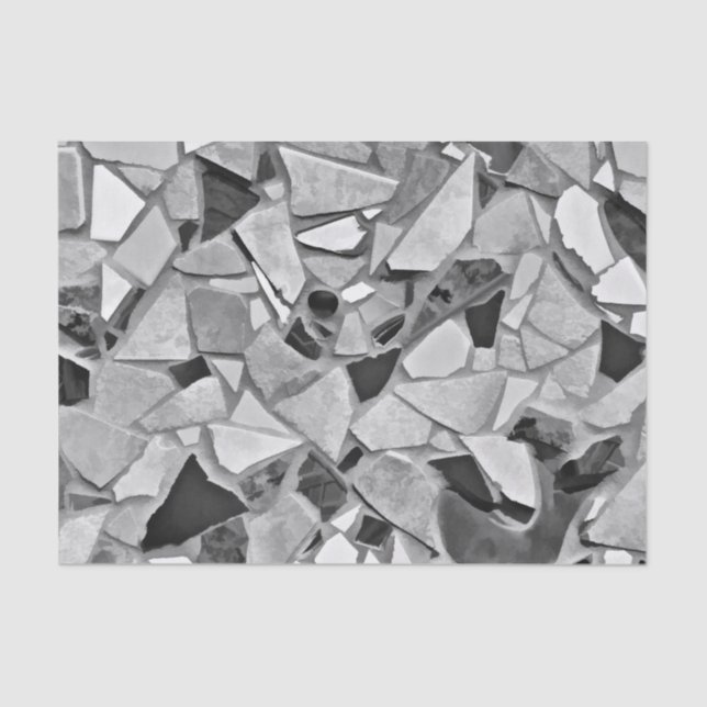 Terrazzo Elegant Black White Grey Pattern Design Tissue Paper (Front)