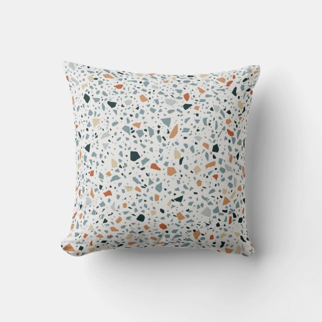 Terrazzo floor marble seamless hand crafted patter cushion (Front)