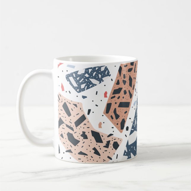 Terrazzo floor marble seamless hand drawn pattern  coffee mug (Left)