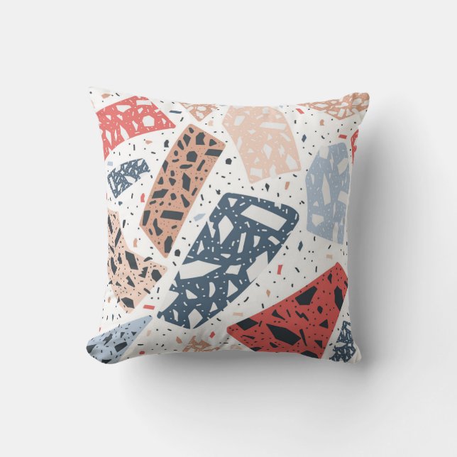 Terrazzo floor marble seamless hand drawn pattern  cushion (Front)
